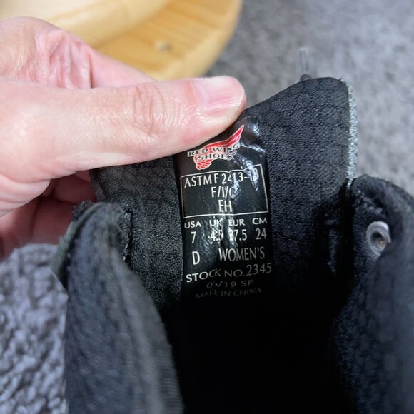 Red Wing Tradeswoman Work Boots Womens Size 7 Black Safety Toe Waterproof - Picture 7 of 8